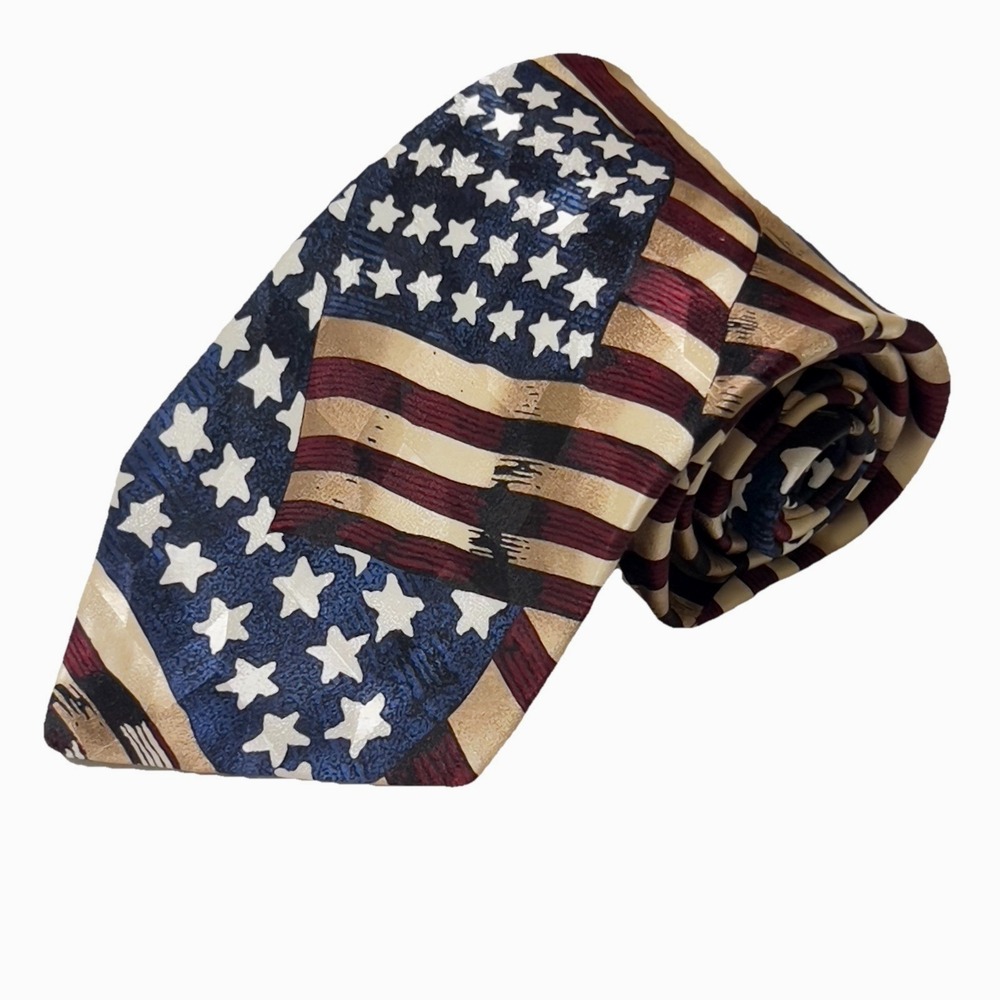 Tango by Max Raab Necktie Men One Size Blue Red Americana Flag 1861 Silk